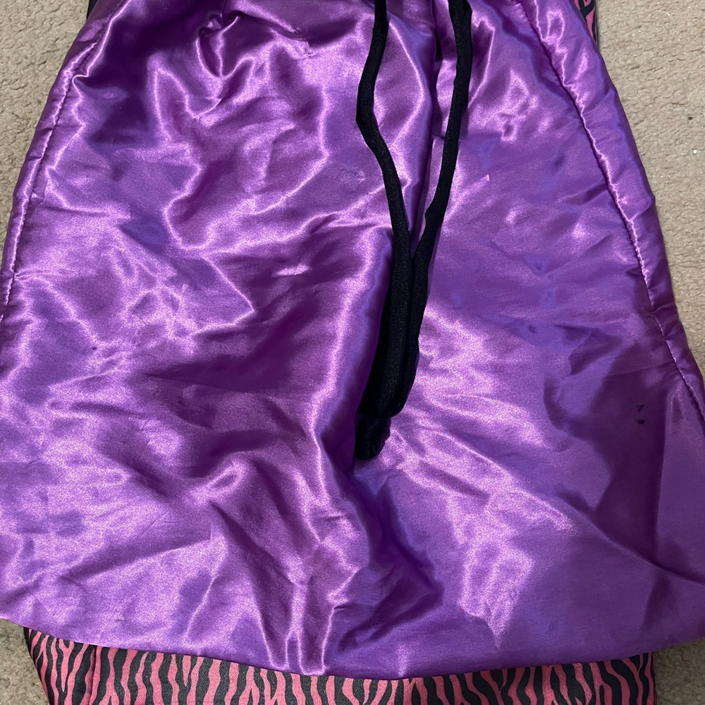 Purple Satin Drawstring Bag